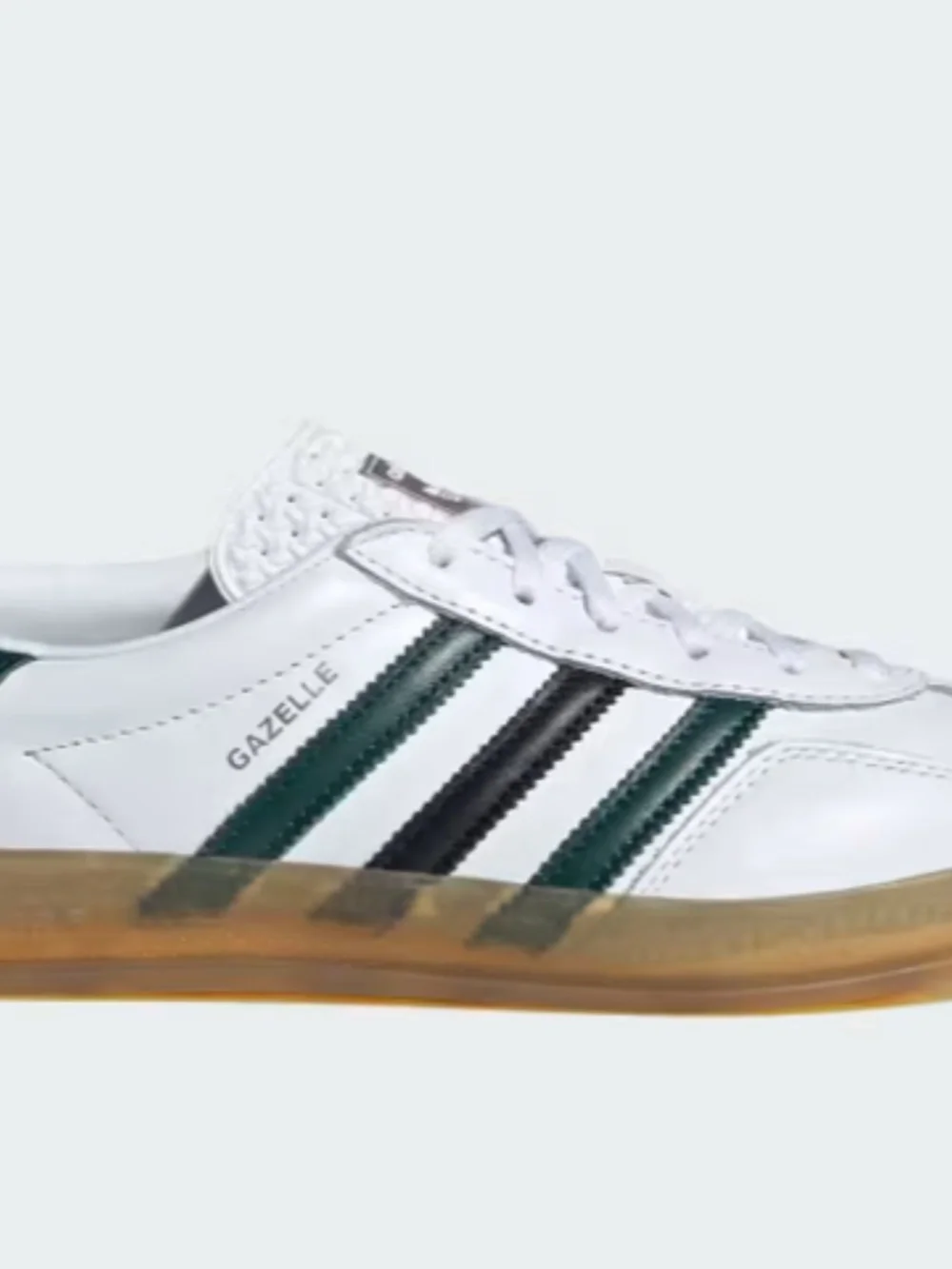 NWT Adidas Originals Gazelle Indoor gum sole sneakers in white and green - Picture 3 of 12